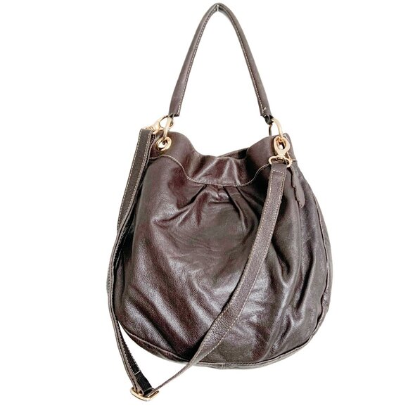 Vintage ROOTS Cognac Brown Leather OLIVIA Hobo Bag with Removable Strap - Picture 1 of 10